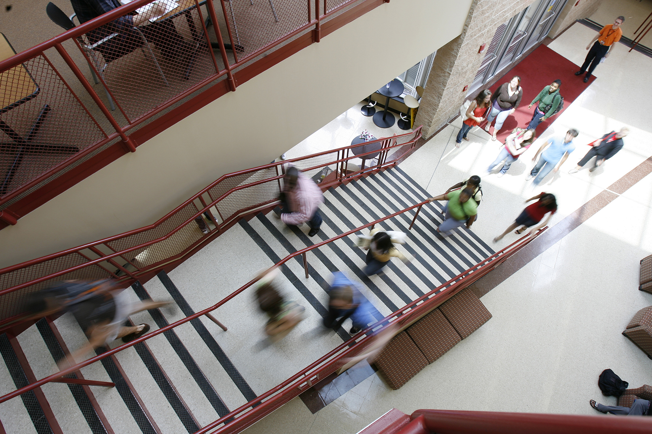 Students move about the Ambler Learning Center