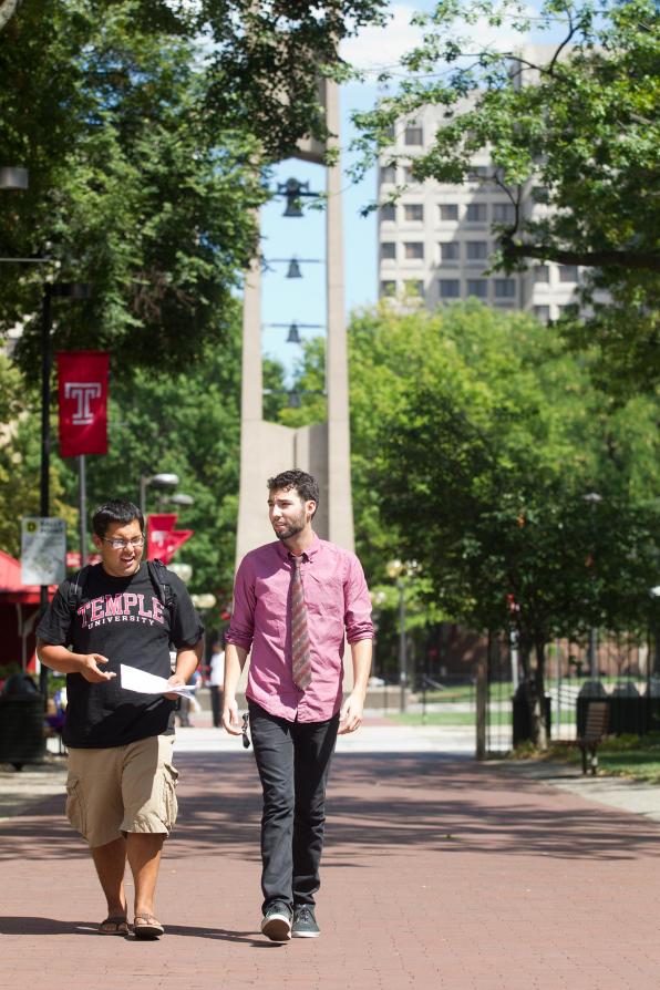 students on campus