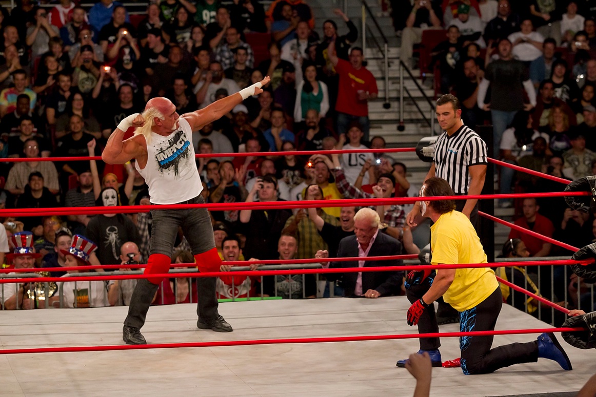 Hulk Hogan pictured with Sting.