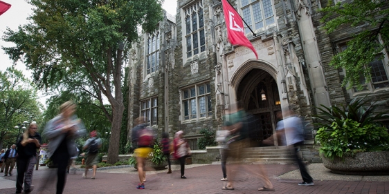 Students outside Sullivan Hall on Temple s Main Campus.