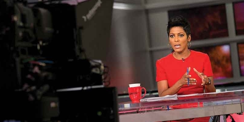 Tamron Hall delivers the news in MSNBC's NewsNation studio