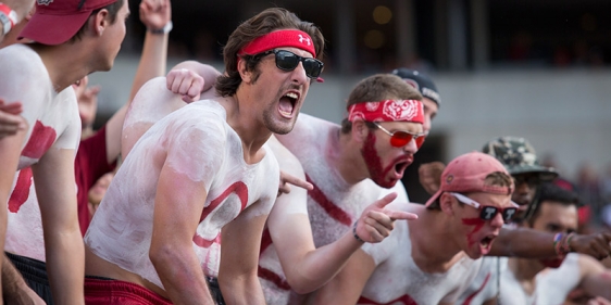 The Cherry Crusade cheering on the football team at the Penn State game.