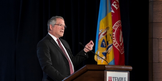 President Theobald addresses the university