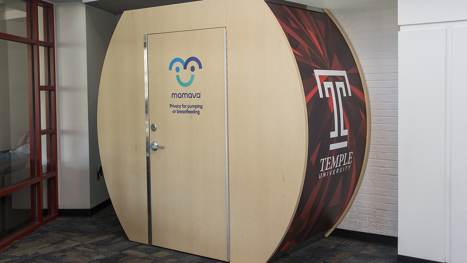 The new lactation suite in the Student Center, emblazoned with the Temple