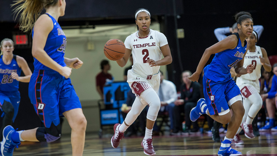 Temple women s basketball player Feyonda Fitzgerald playing against DePaul.
