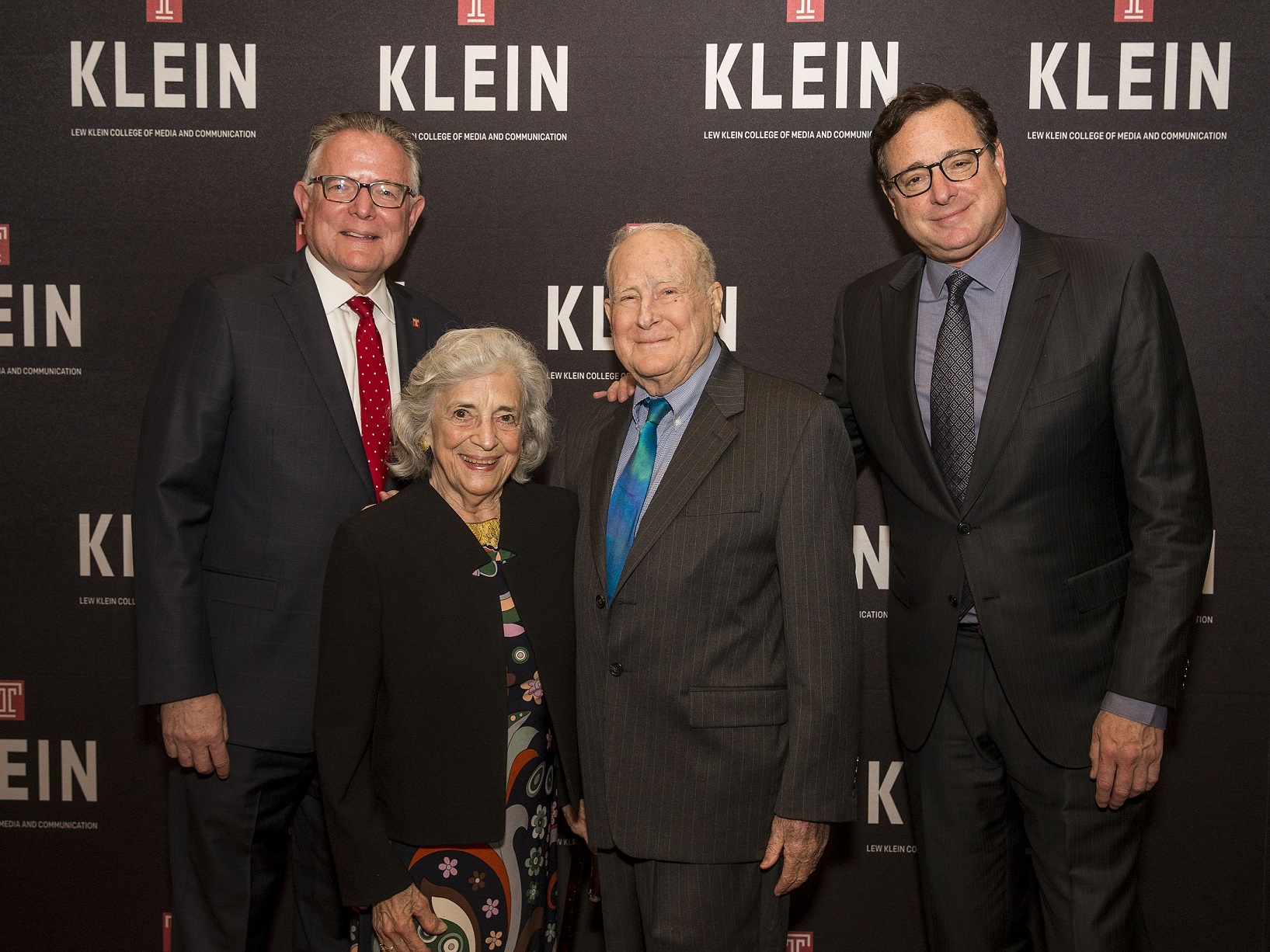 Bob Saget is pictured with David Boardman, Janet Klein and Lew Klein.