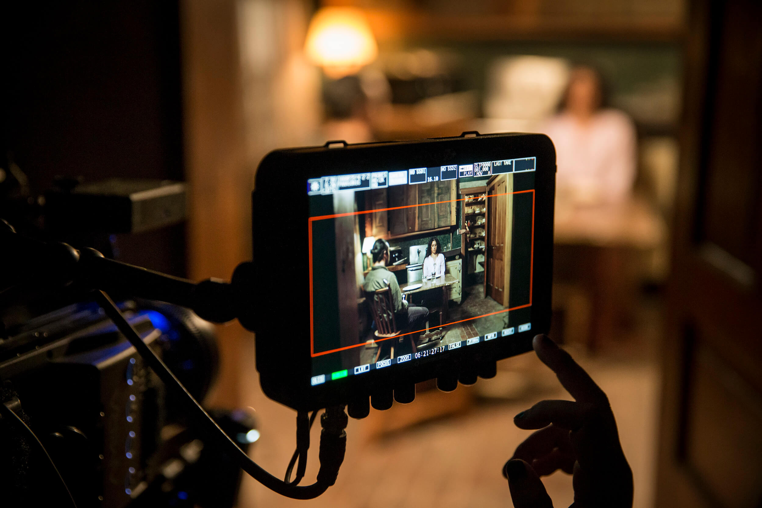 Temple film students at work on set.