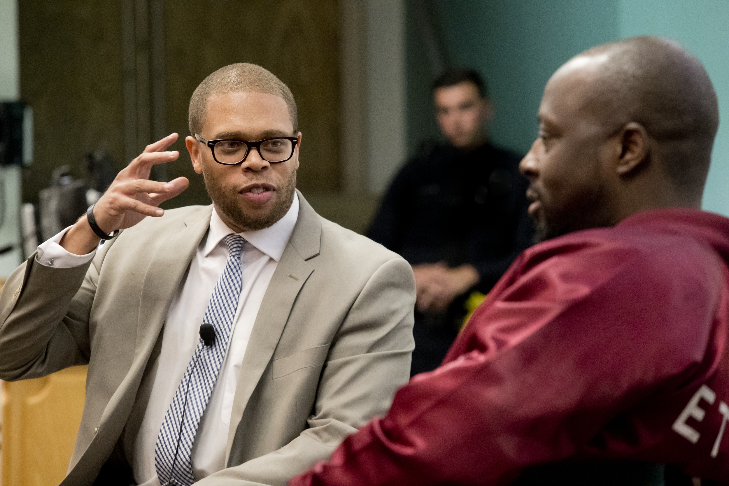 Temple University professor Timothy Welbeck in conversation with Wyclef Jean