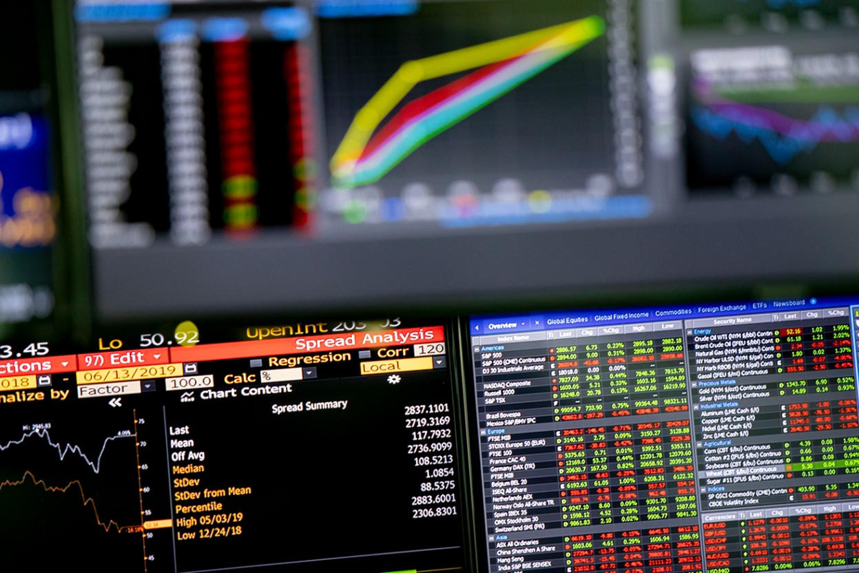 Abstract image of computer screens.