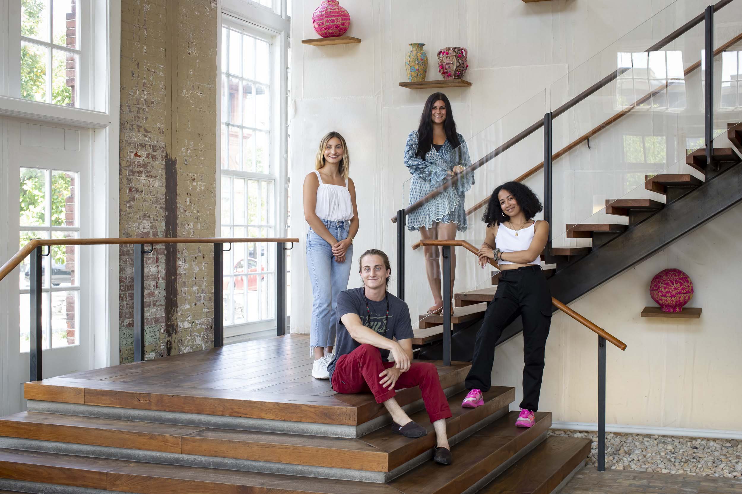 Temple University students complete summer internships at URBN, located at the Philadelphia Navy Yard, working on marketing, buying, public relations and design.