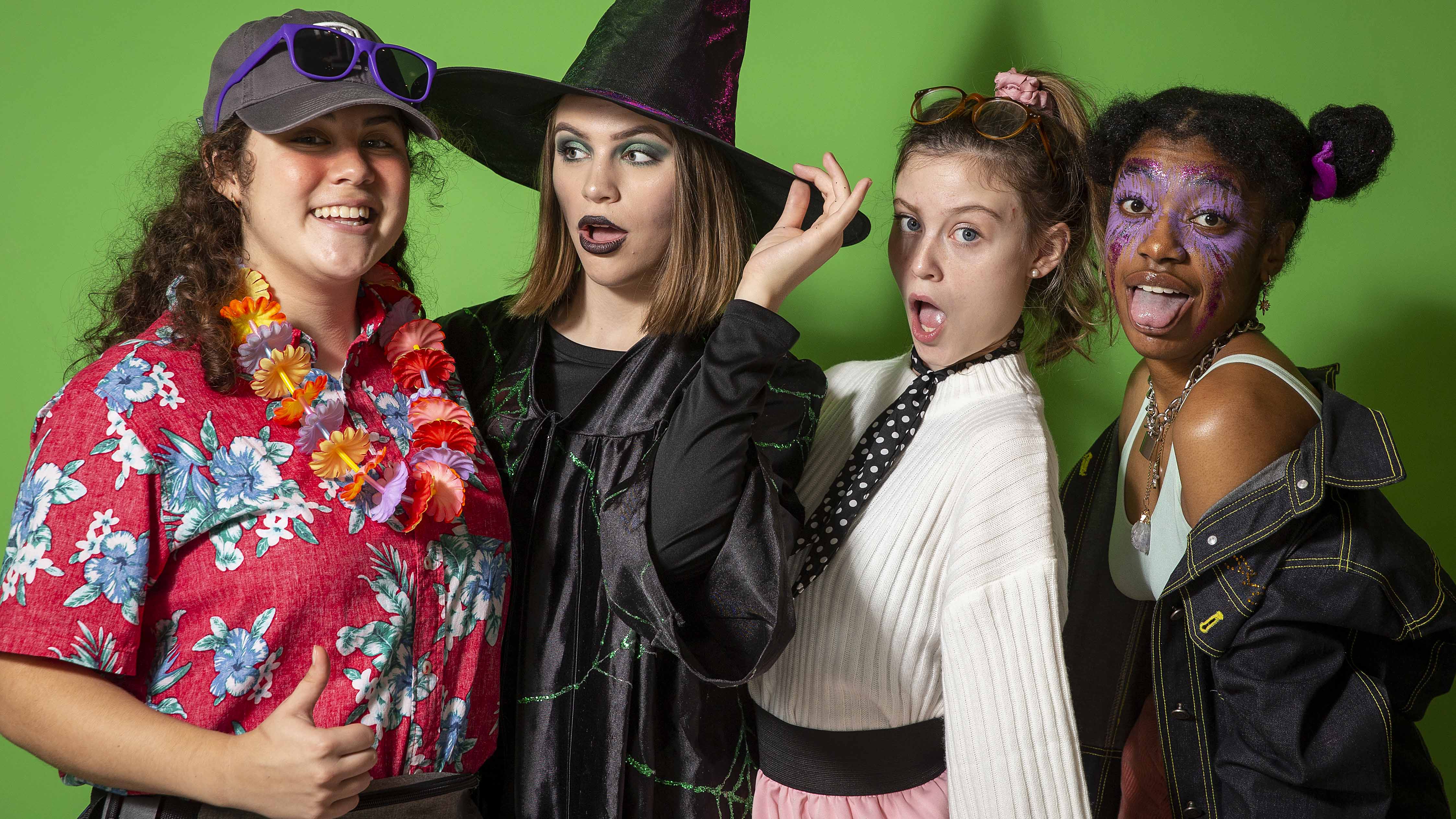 students dressed in costume for Halloween