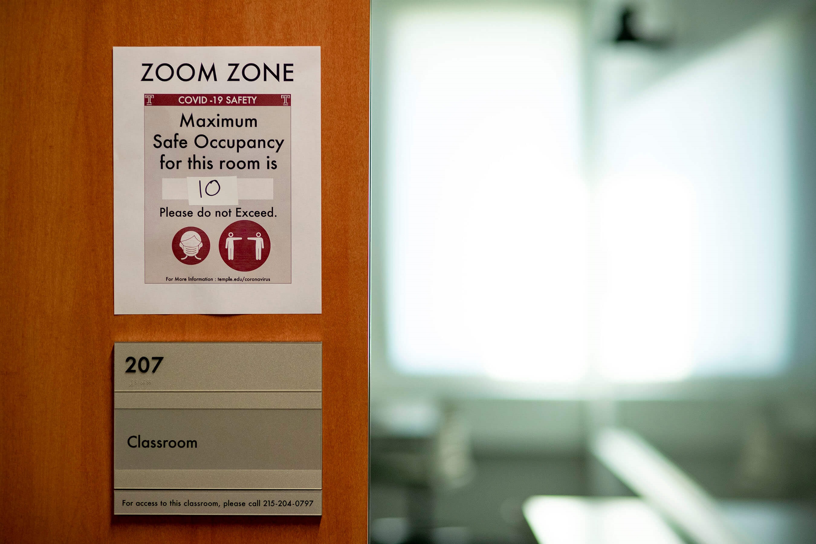 A photo of a Zoom Zone at Temple University.