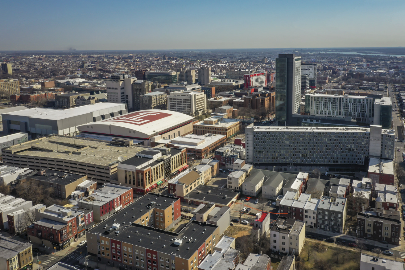 Image of aerial overview of North Central Philadelphia neighborhoods.