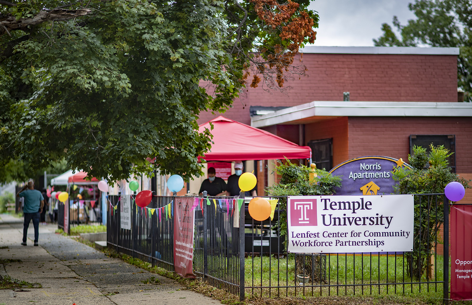 Image of the Swing into School Circus event held at the former Norris Homes Community Center in North Philadelphia.