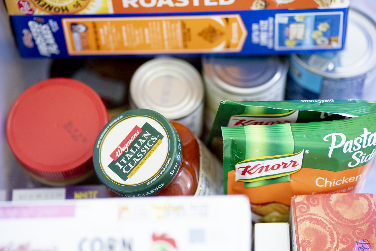 Grocery items are pictured.