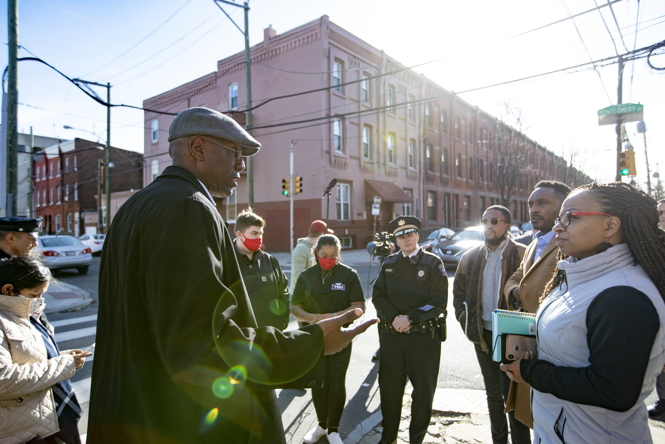 President Wingard meets with community members during a listening session.