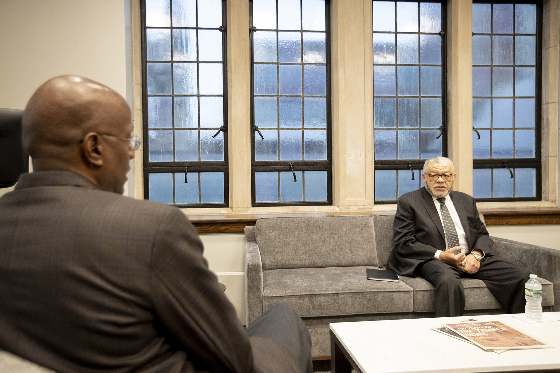 President Wingard speaks with Former Commissioner Ramsey