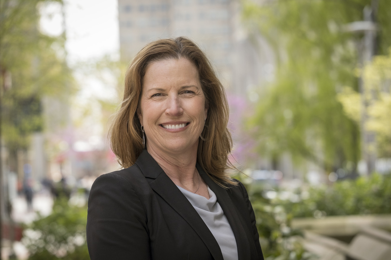 Sharon Boyle, vice president of human resources at Temple University outside on Main Campus.
