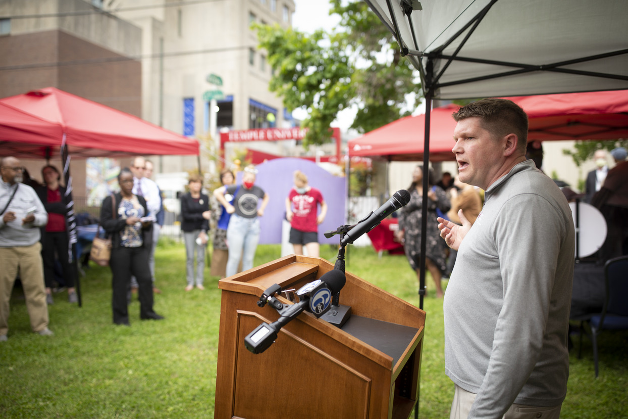 Jonathan Latko speaks during Digital Equity Day.