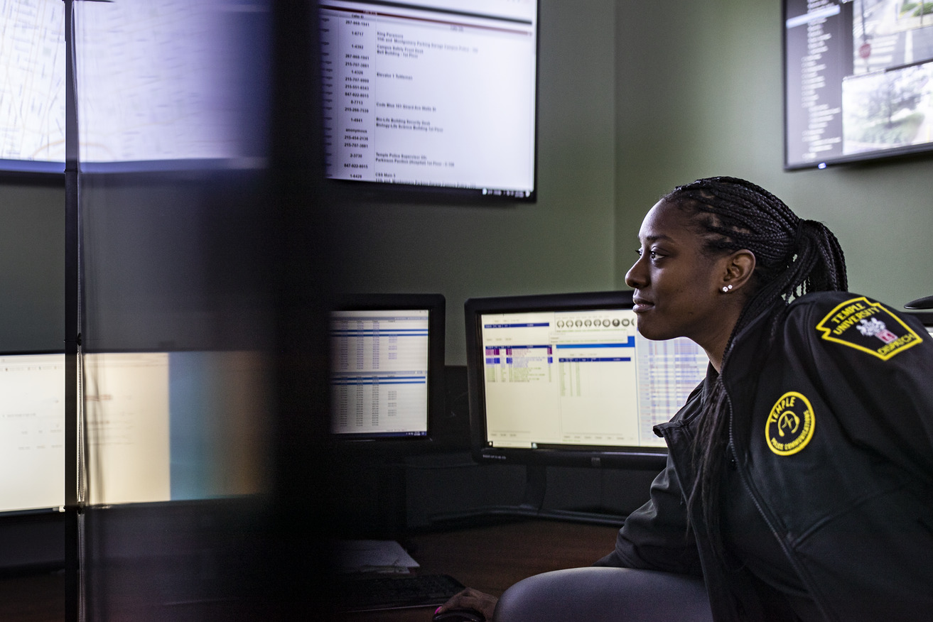 Brianna Witherspoon pictured in the Communication Center.
