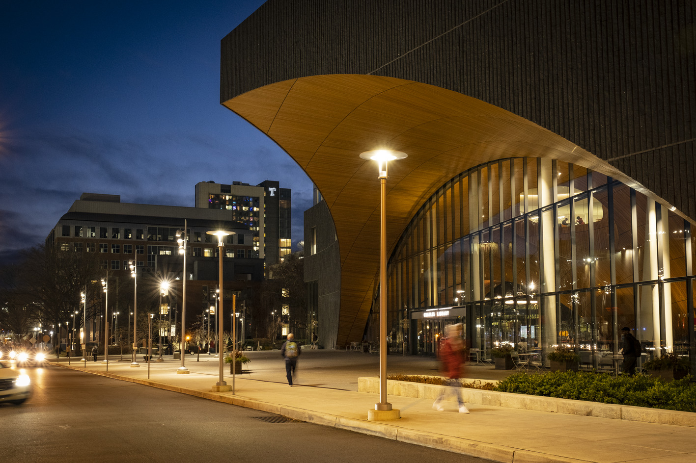 Charles Library at night