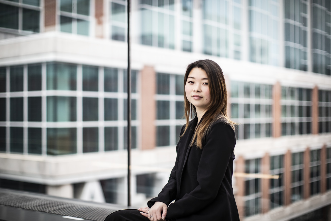 Allyson Yu pictured in the Fox Skybridge.