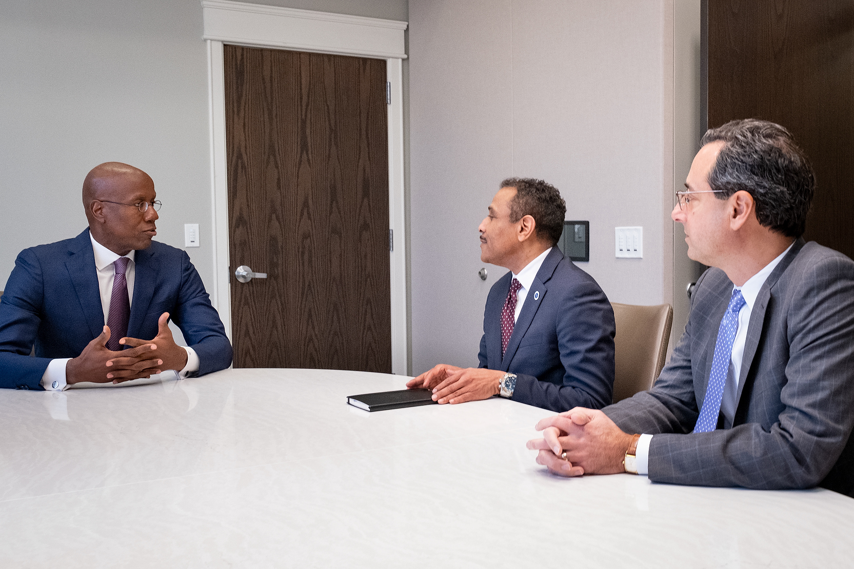 President Wingard and Provost Mandel meeting with Superintendent Watlington
