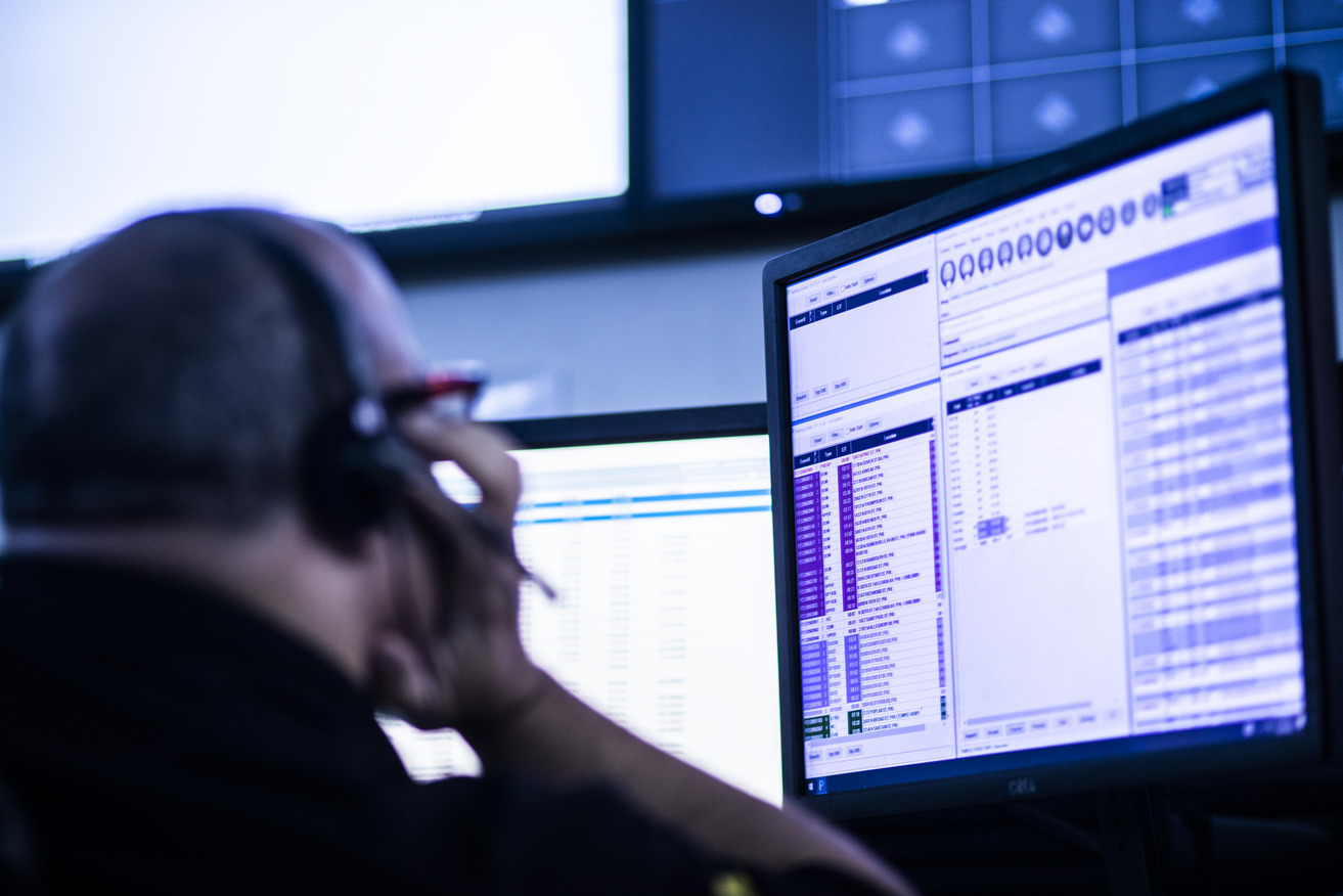 An image of the Communication Center in the Department of Public Safety.