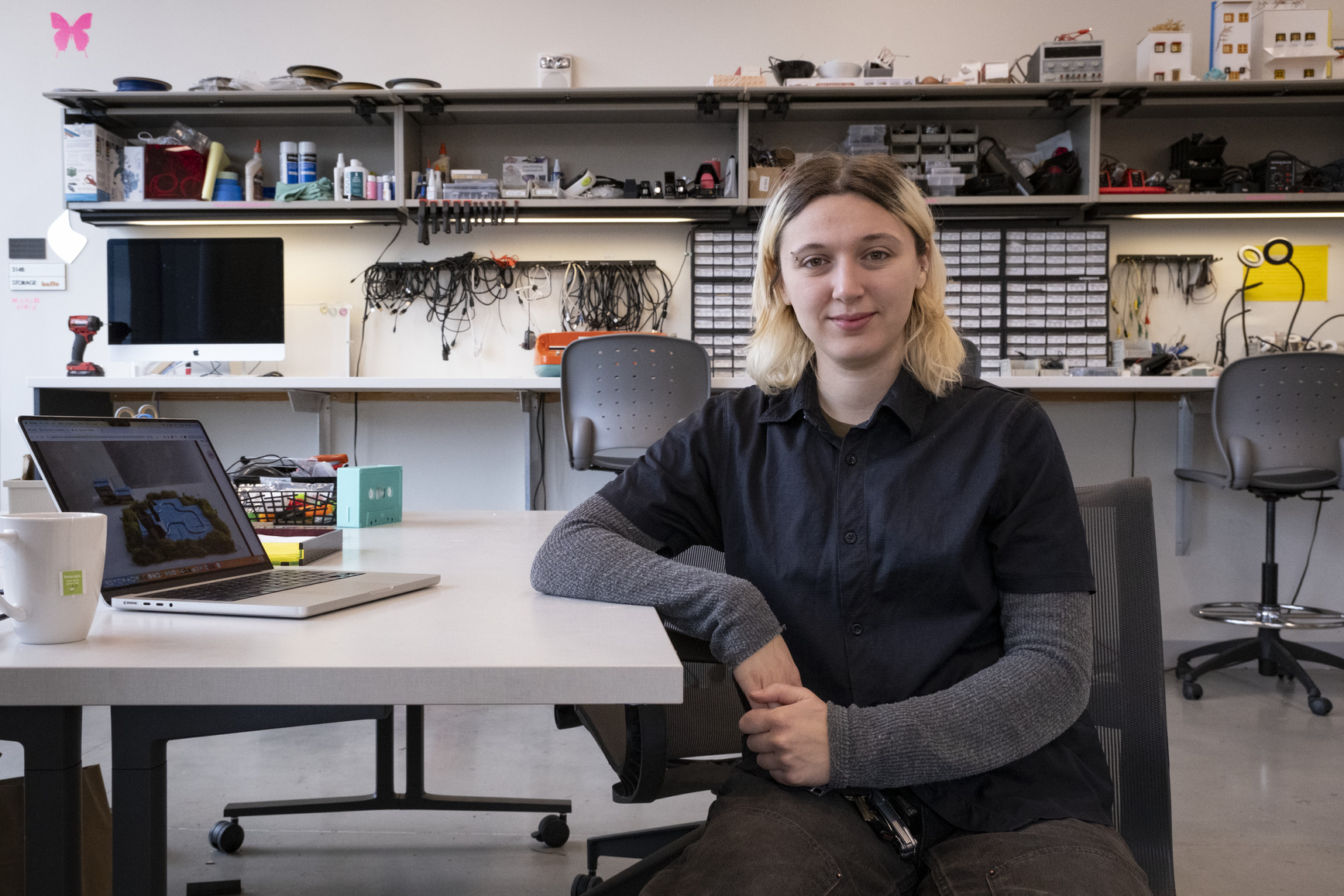 Ollie Goss in the makerspace