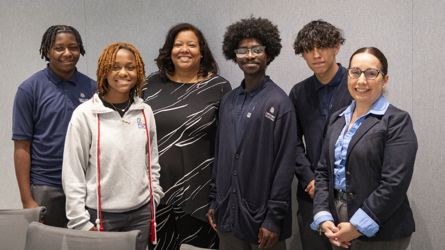 Image of Cristo Rey High School students at Temple University s Charles Library.
