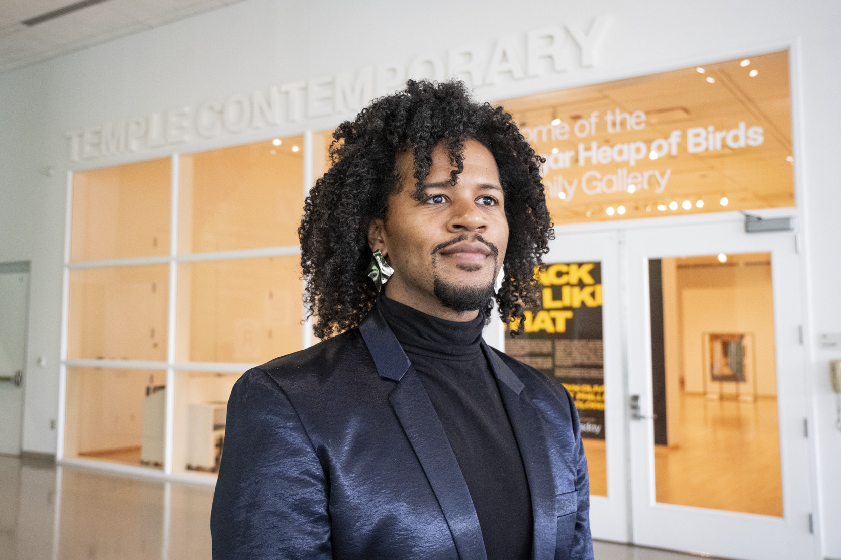 Image of Matthew Jordan-Miller Kenyatta in front of Temple Contemporary.