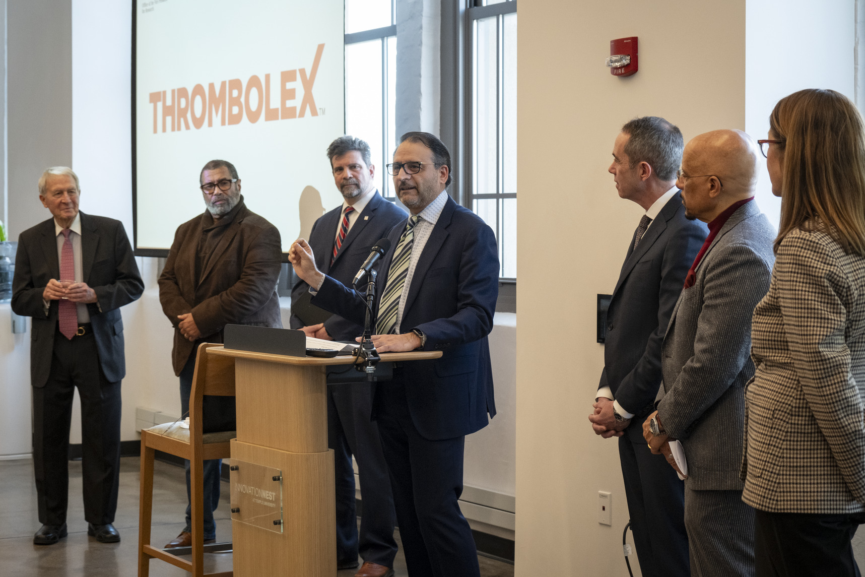 Image of Riyaz Bashir speaking at Monday's press conference.