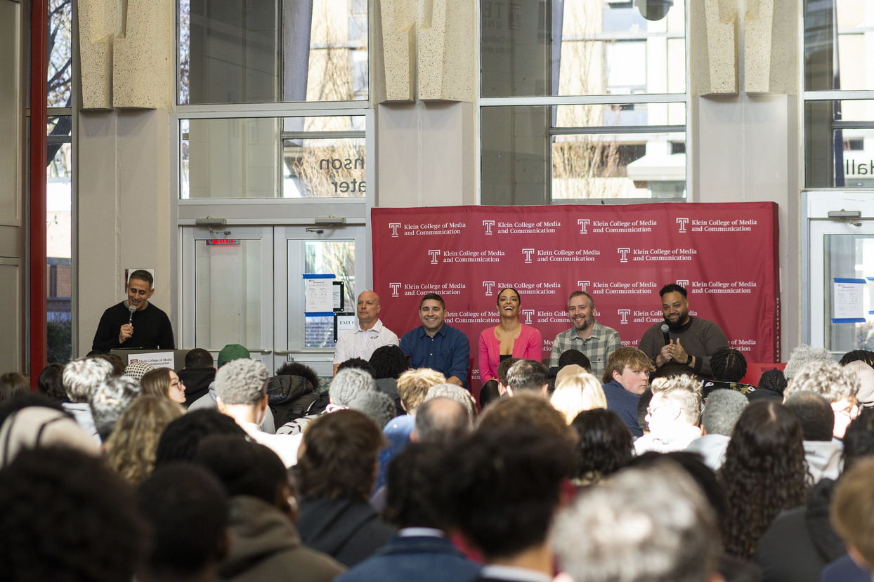 Image of Temple alumni Fran Duffy, Breland Moore, EJ Smith and Dave Spadaro.