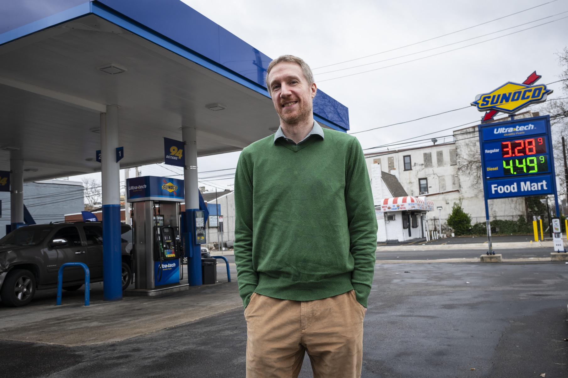 Gary Scales standing outside of a Sunoco gas station in Philadelphia