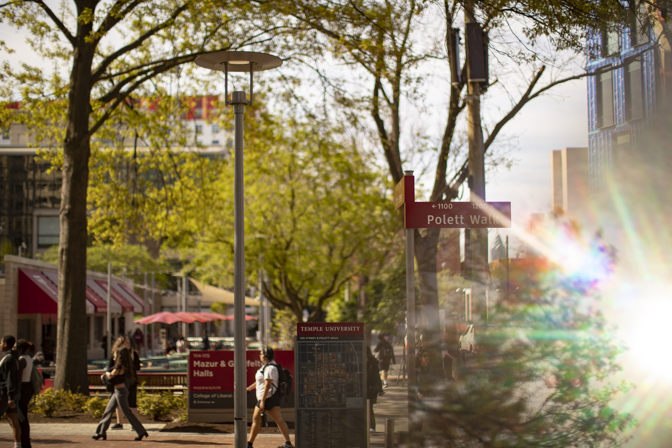 A spring campus scene.
