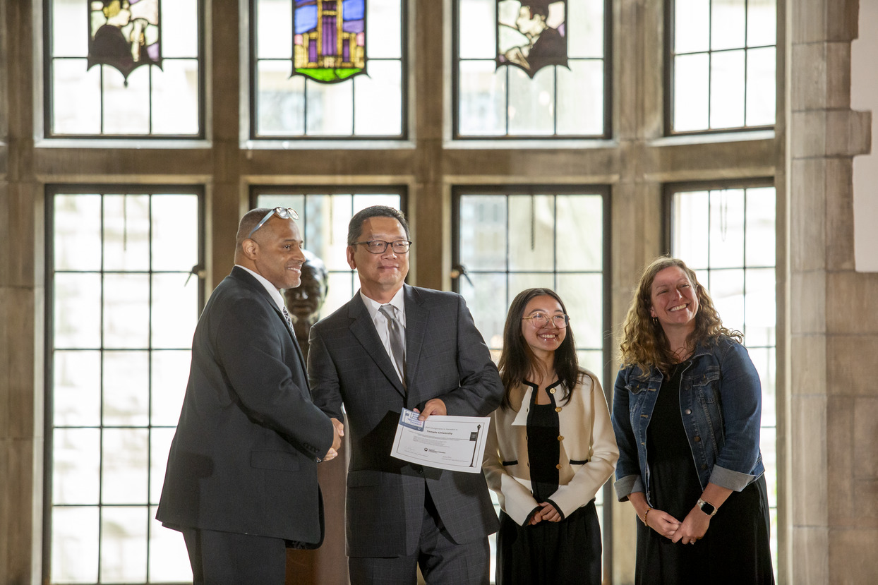 Representatives from Temple receiving the PA CARES designation