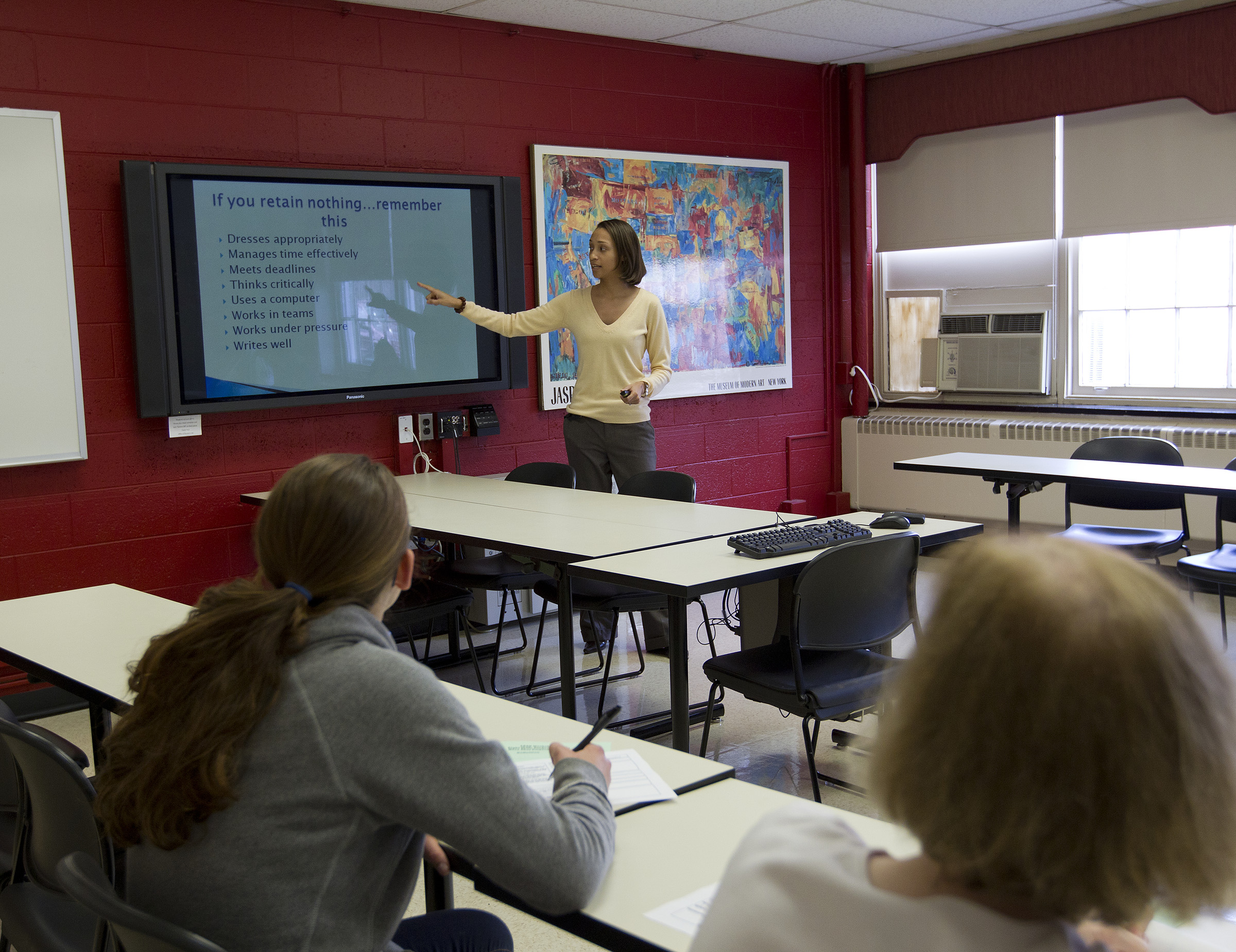 Students receives career development advice at Temple University Ambler.