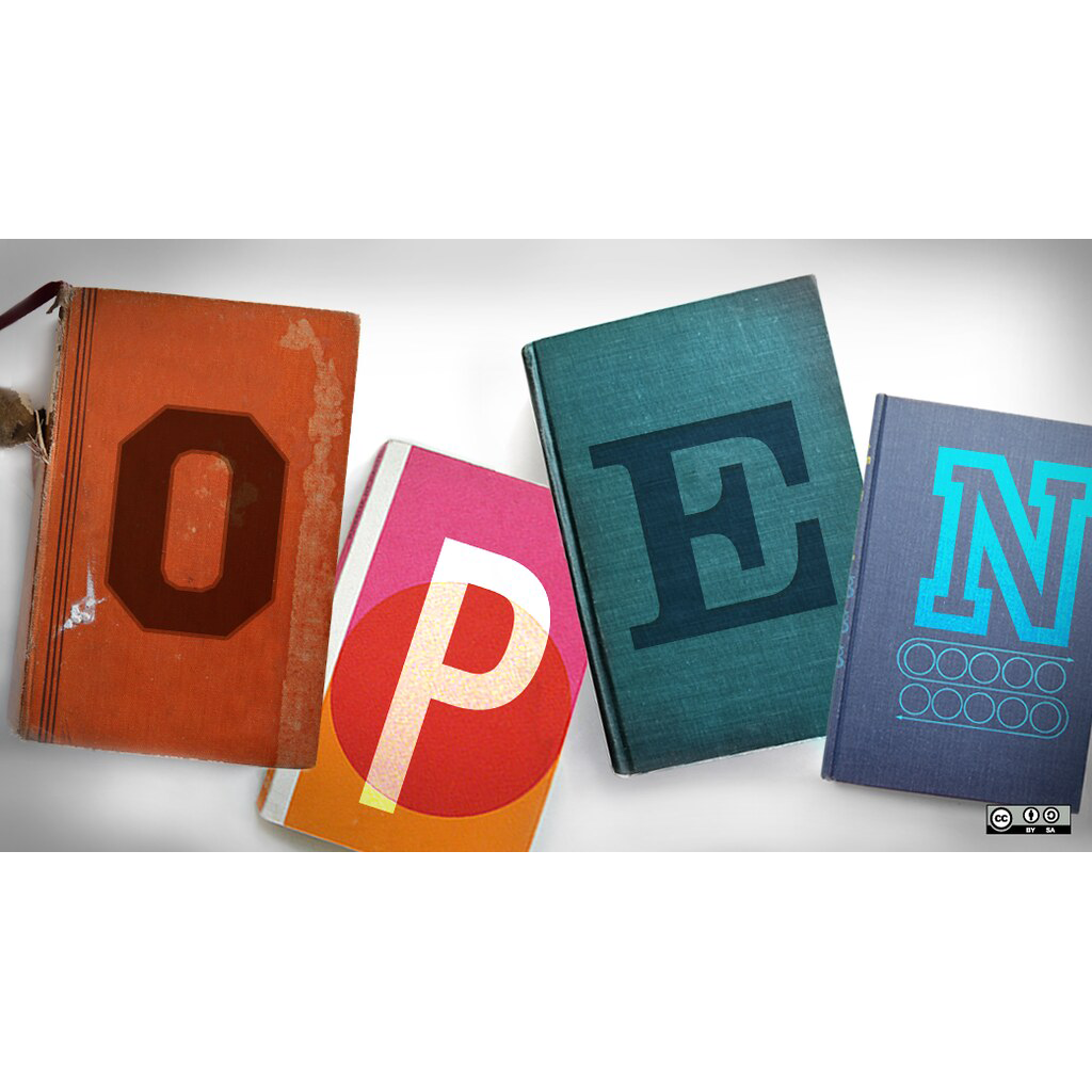 Open spelled out on books