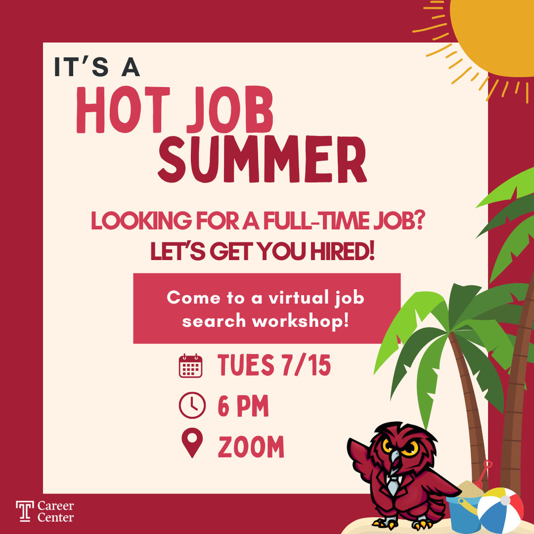 Promotional flyer for a virtual job workshop titled