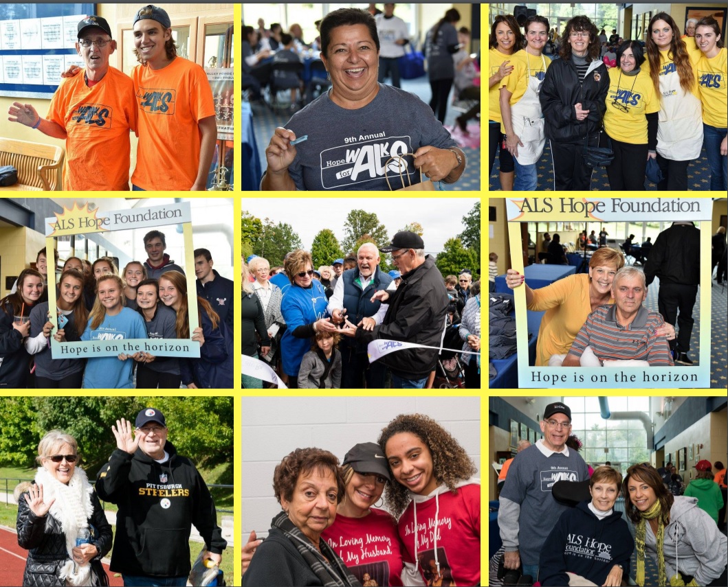 Families and individuals take part in the annual Hope Walks for ALS.
