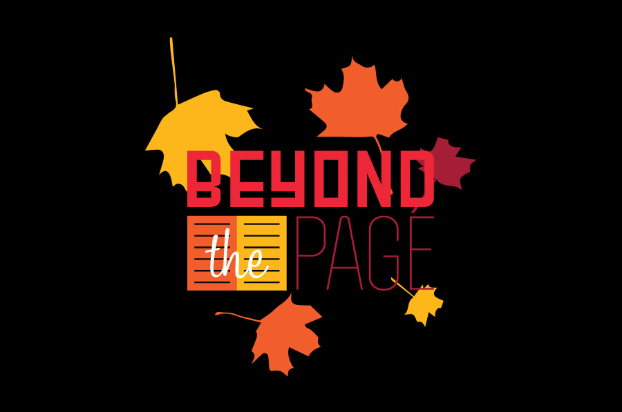 beyond the page logo with fall leaves