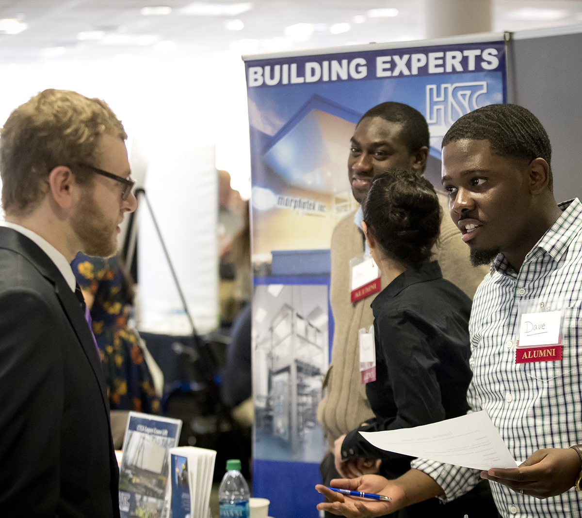 recruiter speaking to student