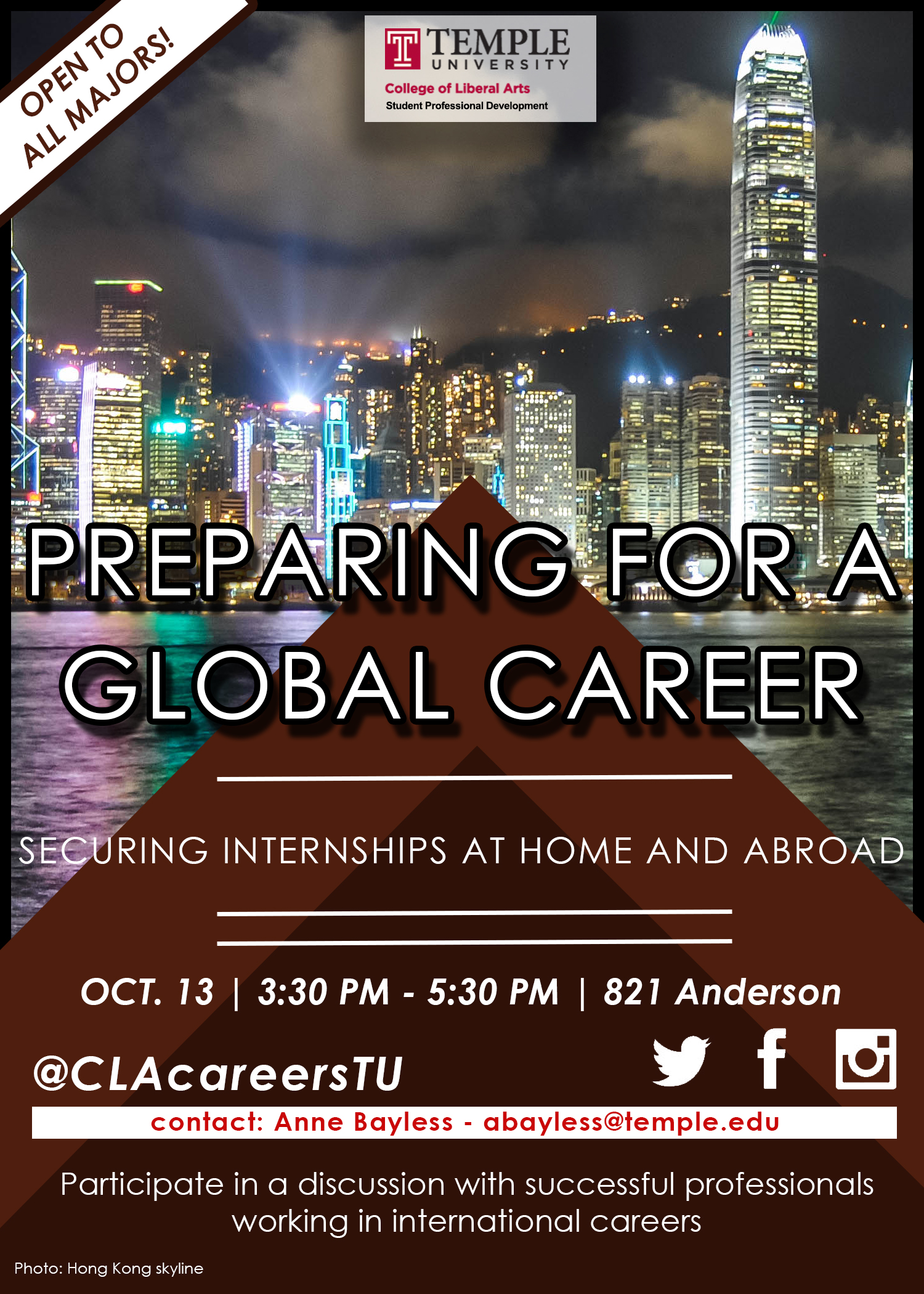 Preparing for a Global Career event flyer