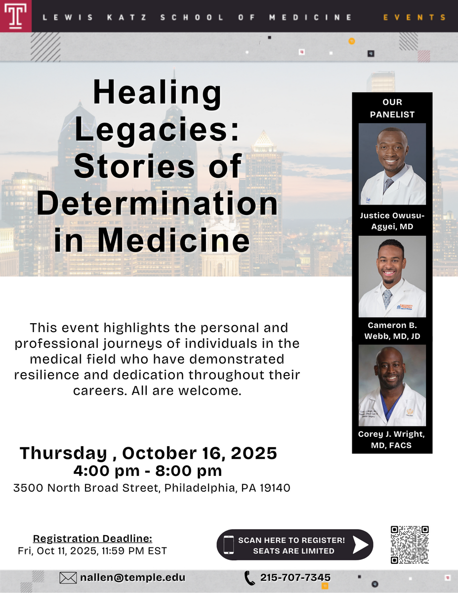 Our Panelist: Justice Owusu-Agyei, MD; Cameron B. Webb, MD, JD; and Corey J. Wright, MD, FACS. To register for this event: https://us3.list-manage.com/survey?u=e15e82a564c7aaa88a4dc69e7&id=44918cb0ac&attribution=false