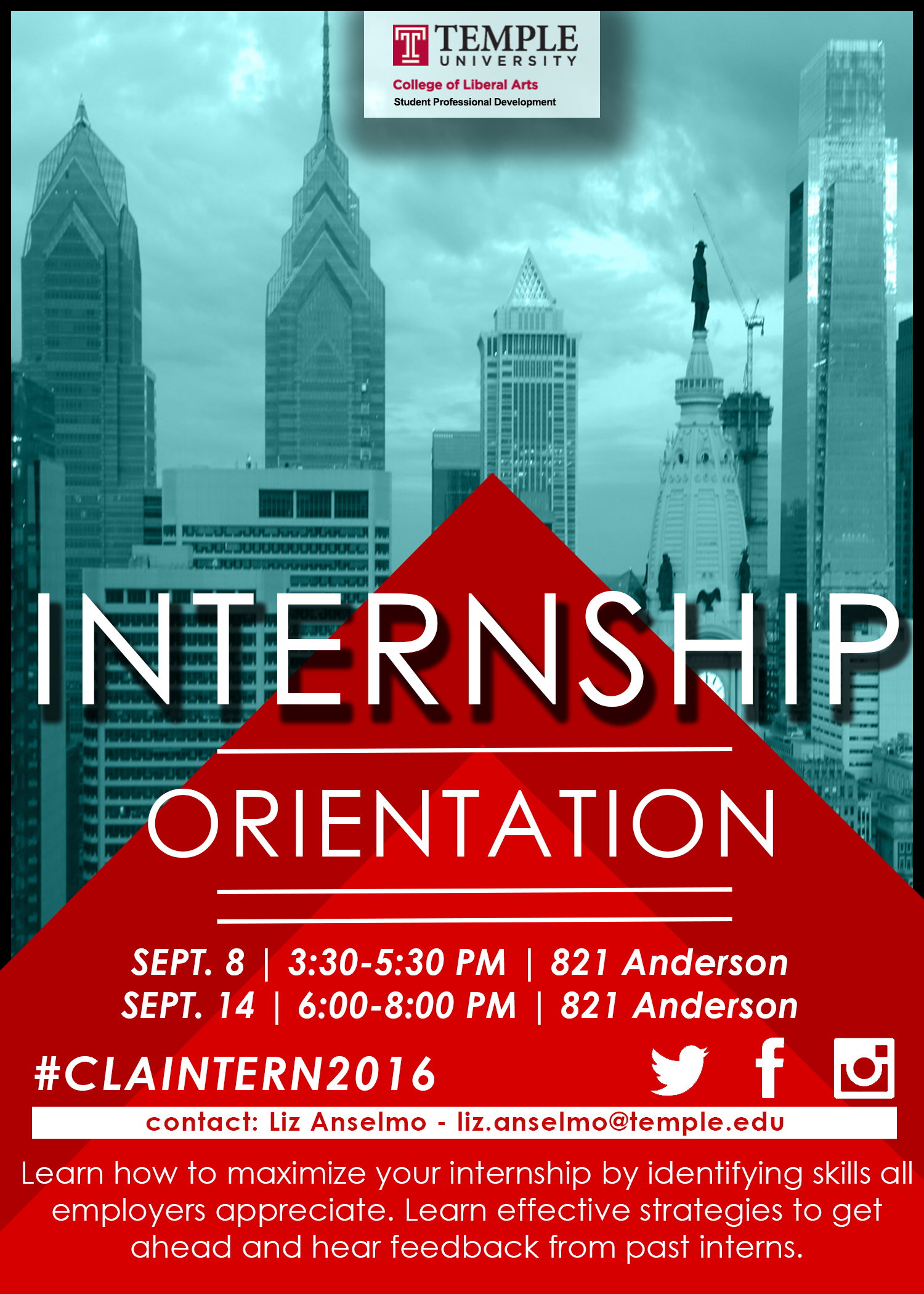 Internship orientation flyer