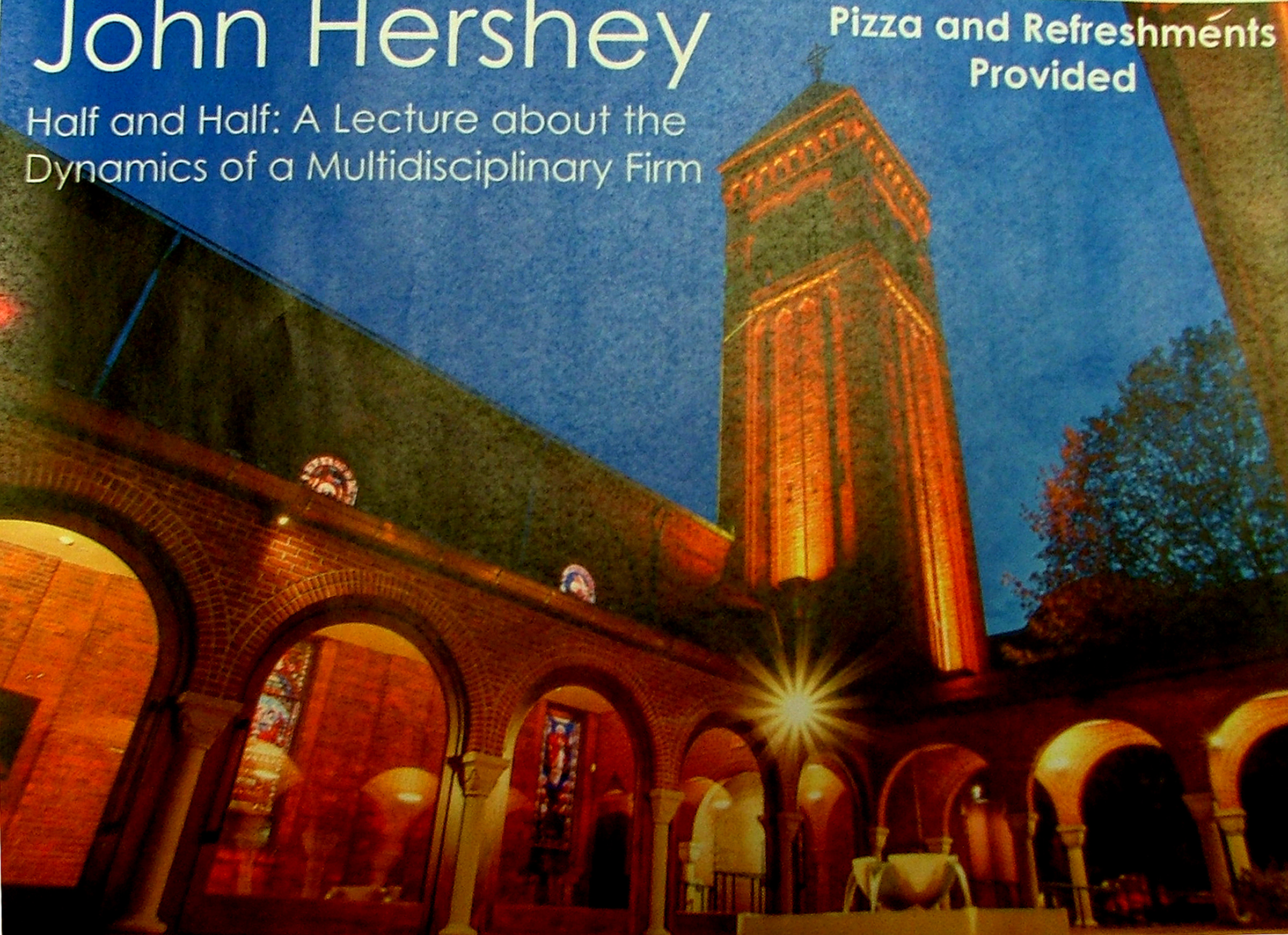 John Hershey will provide a guest lecture on April 13, 2016.