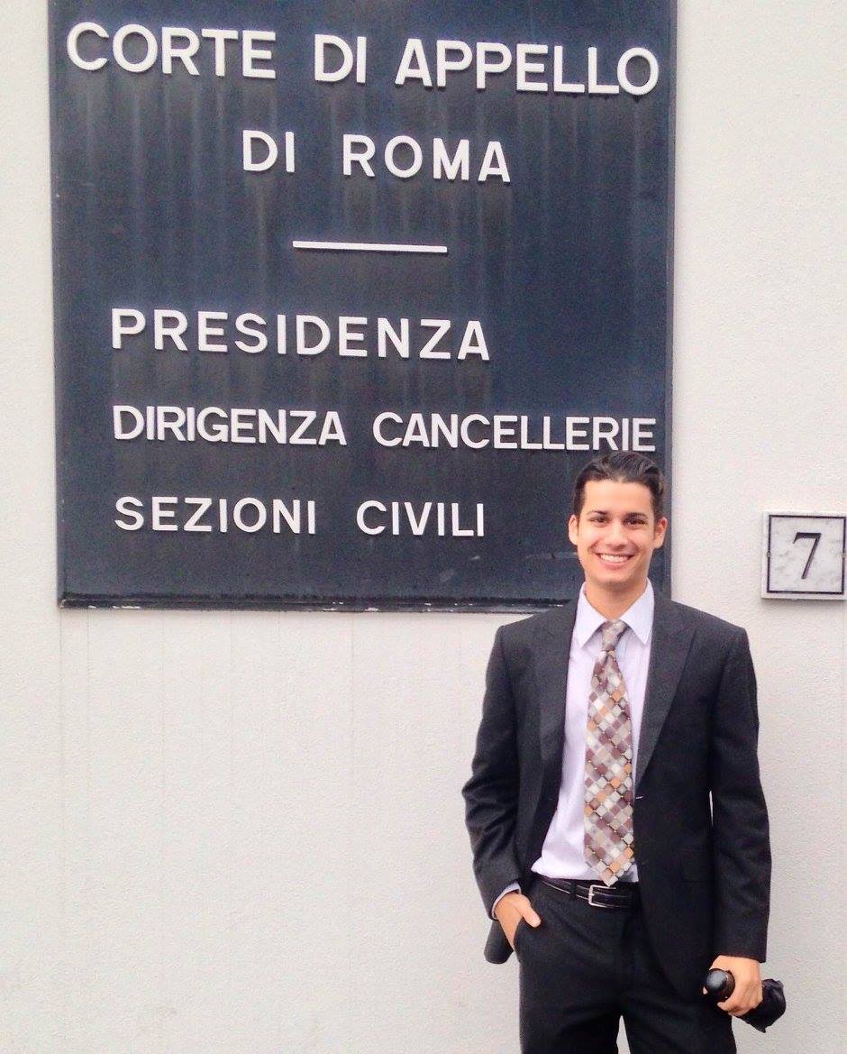 Program alumnus Keegan Boyle at his internship in Rome