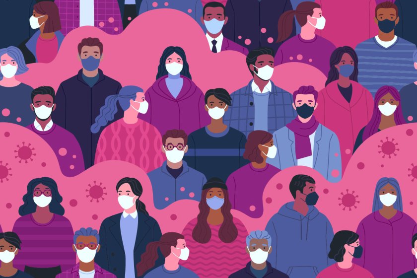 Image of people wearing masks