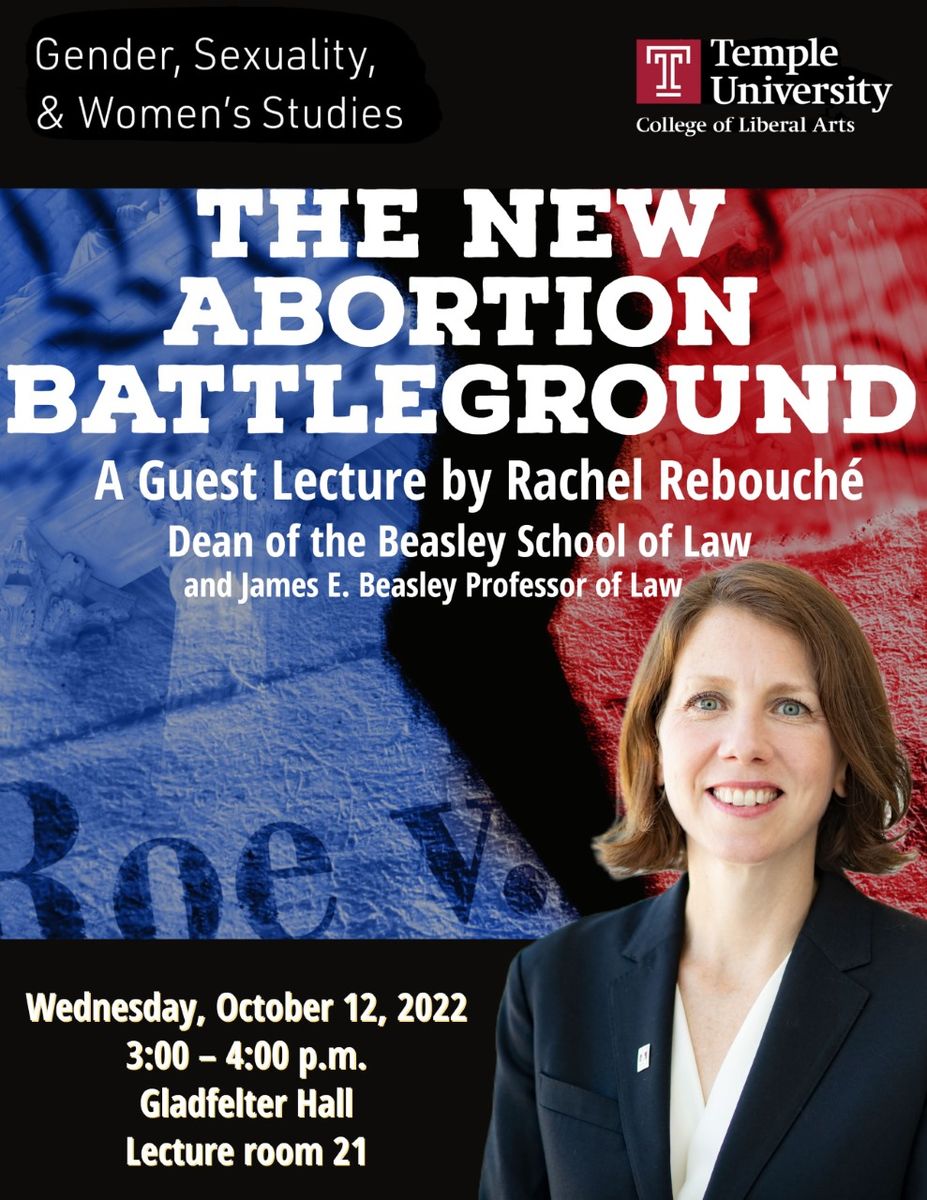 image of a flyer with law professor Rachel Rebouche
