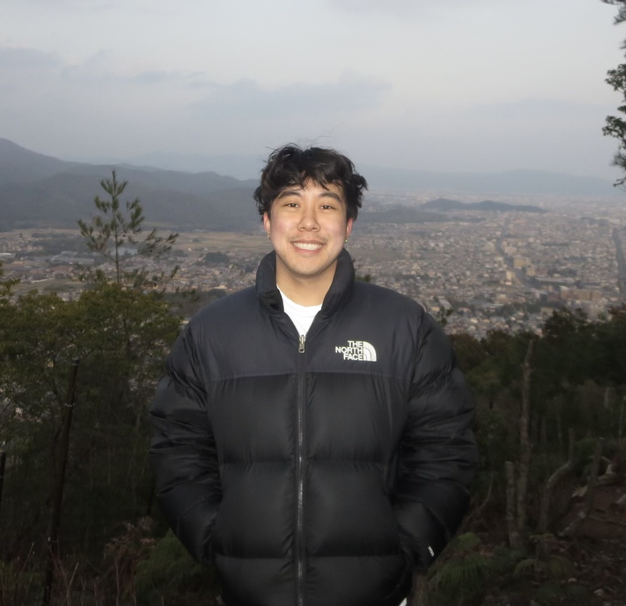 Andrew Tran at a mountain in Arashiyama, Kyoto